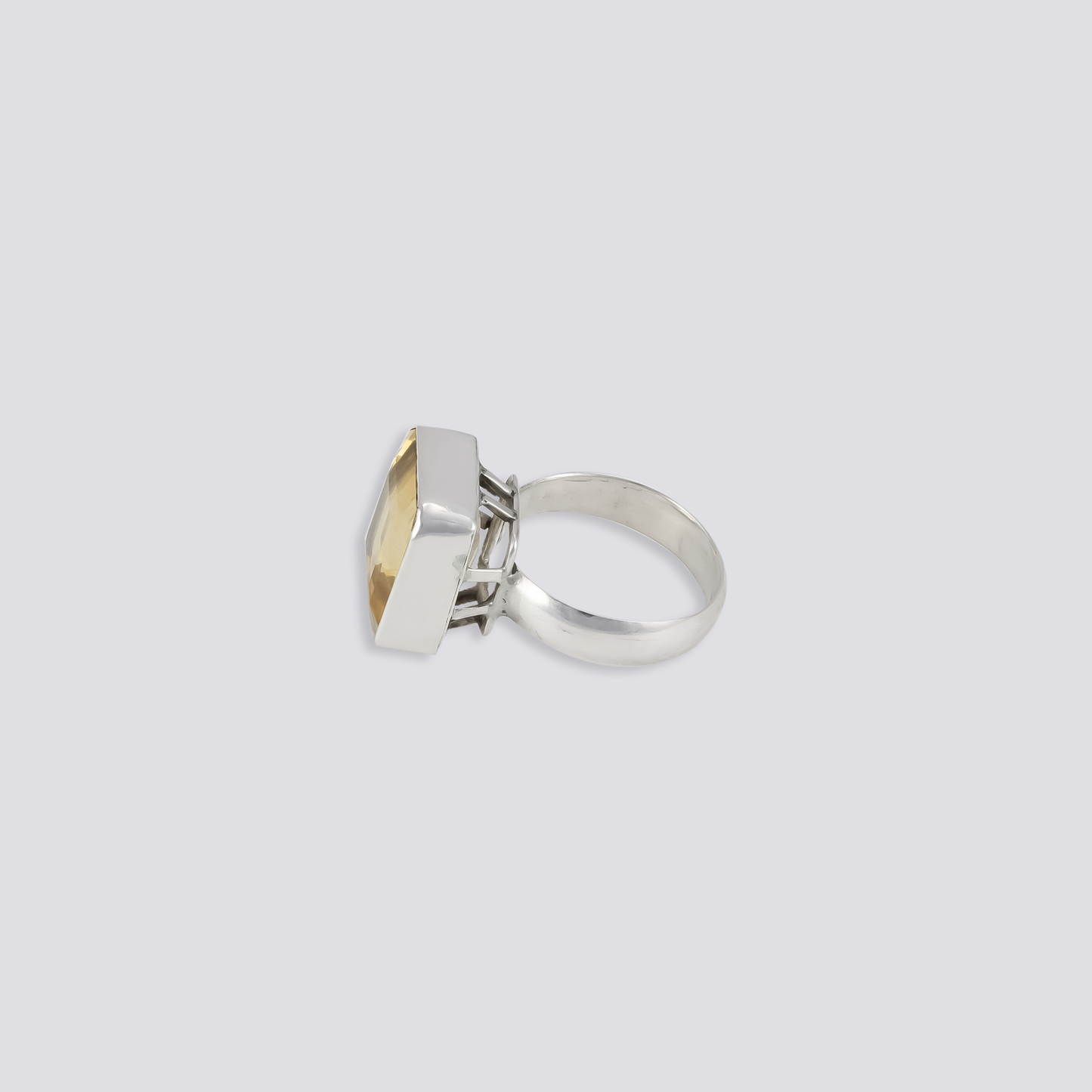 Sterling silver ring with citrine stone