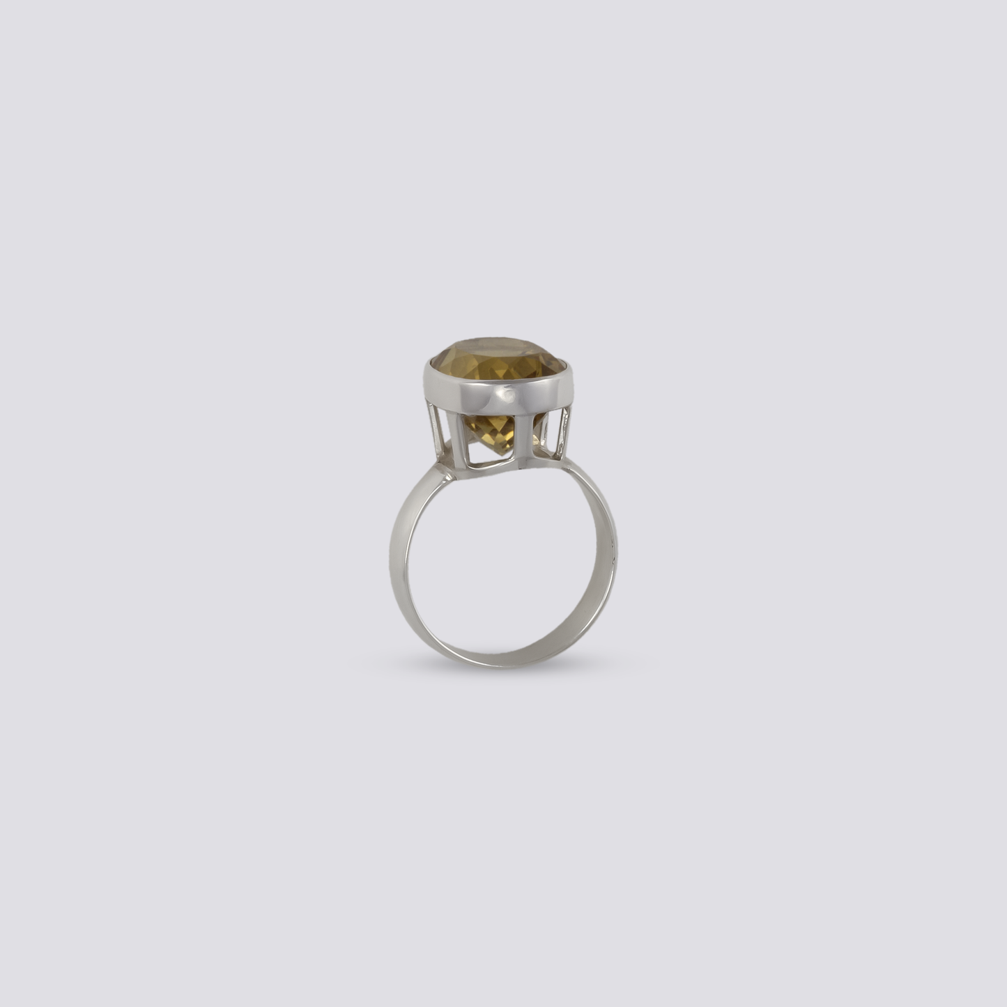 Sterling silver ring with citrine stone
