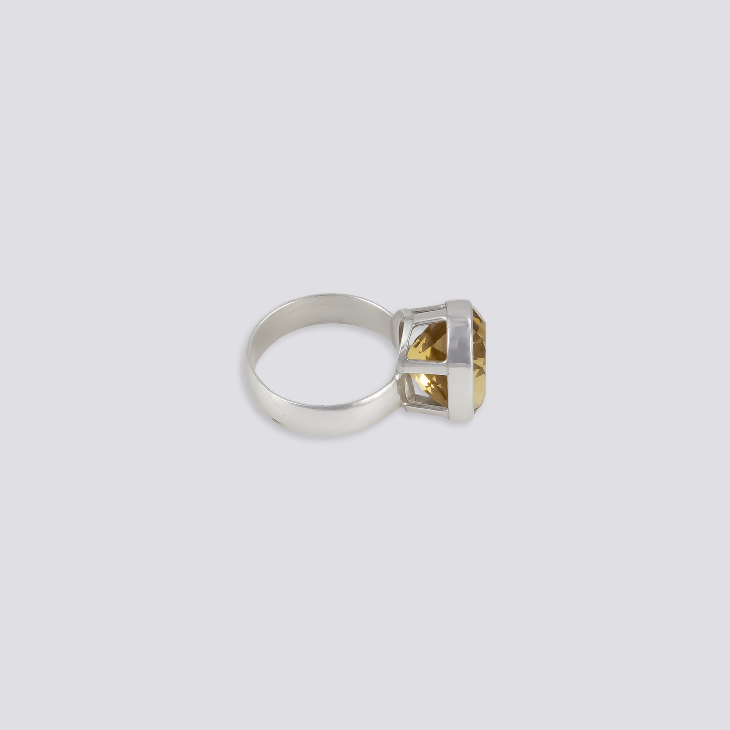 Sterling silver ring with citrine stone