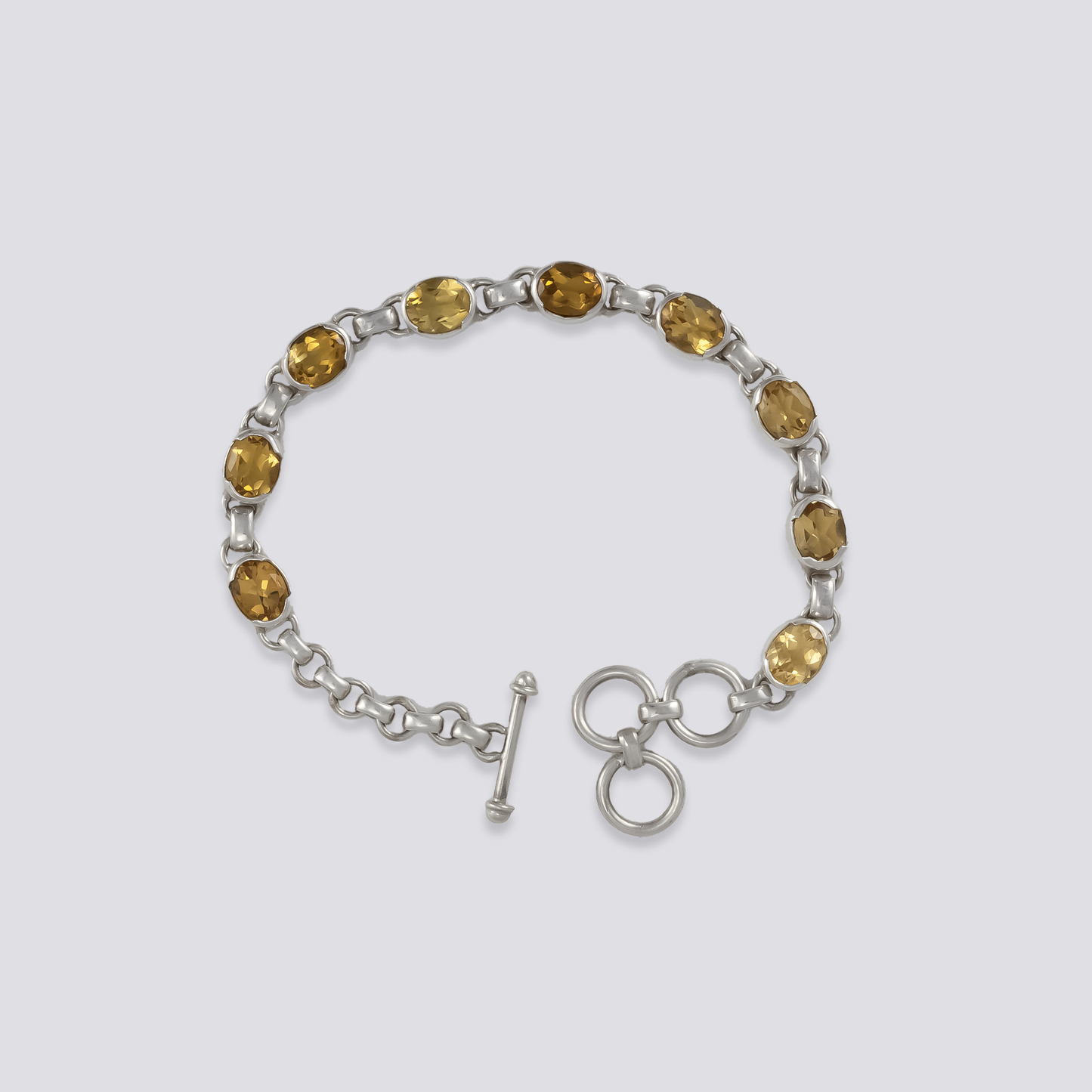 Sterling silver bracelet with citrine stone