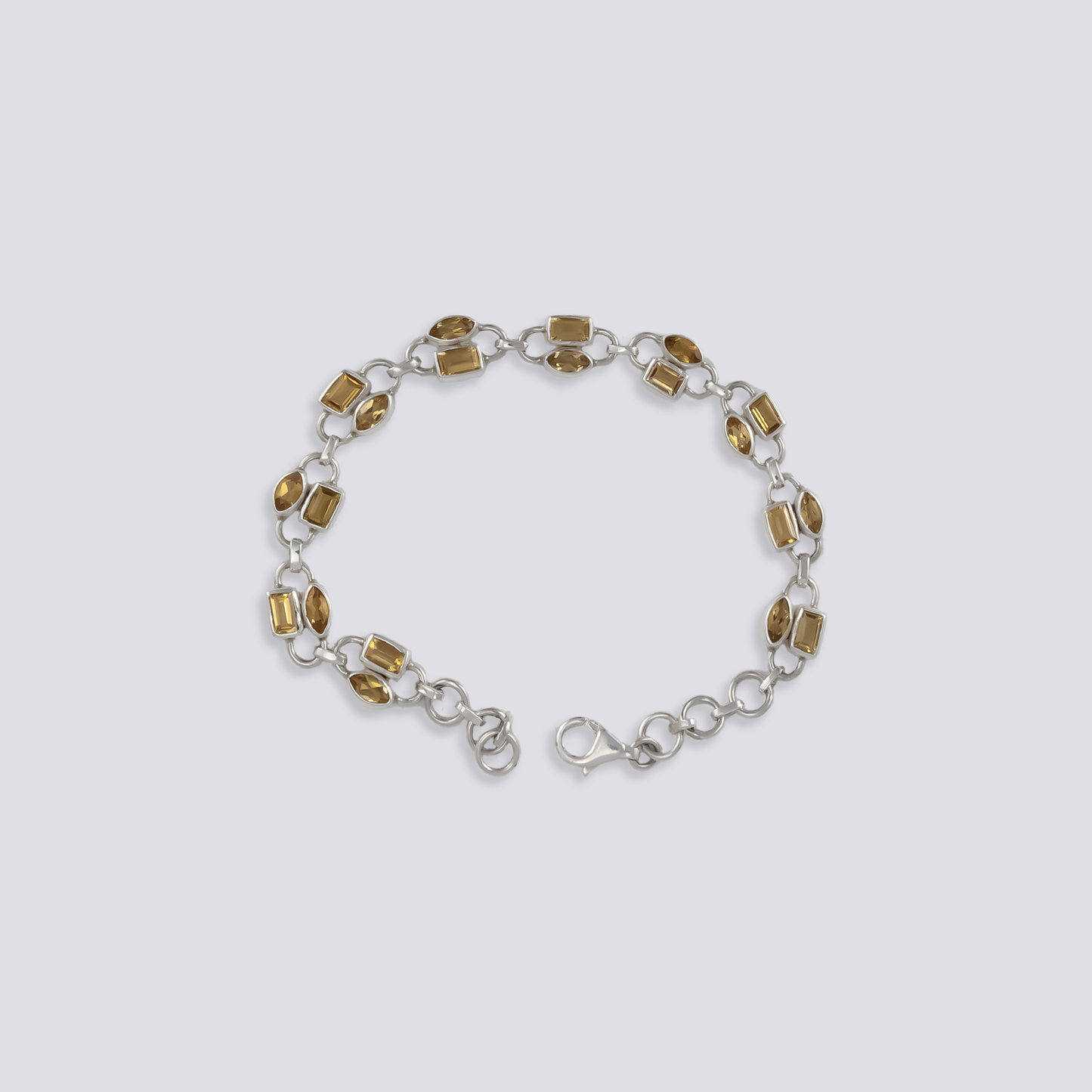Sterling silver bracelet with citrine stone