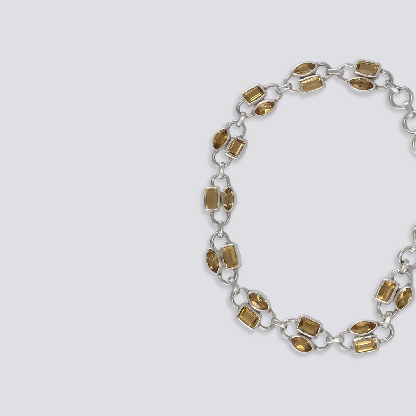 Sterling silver bracelet with citrine stone