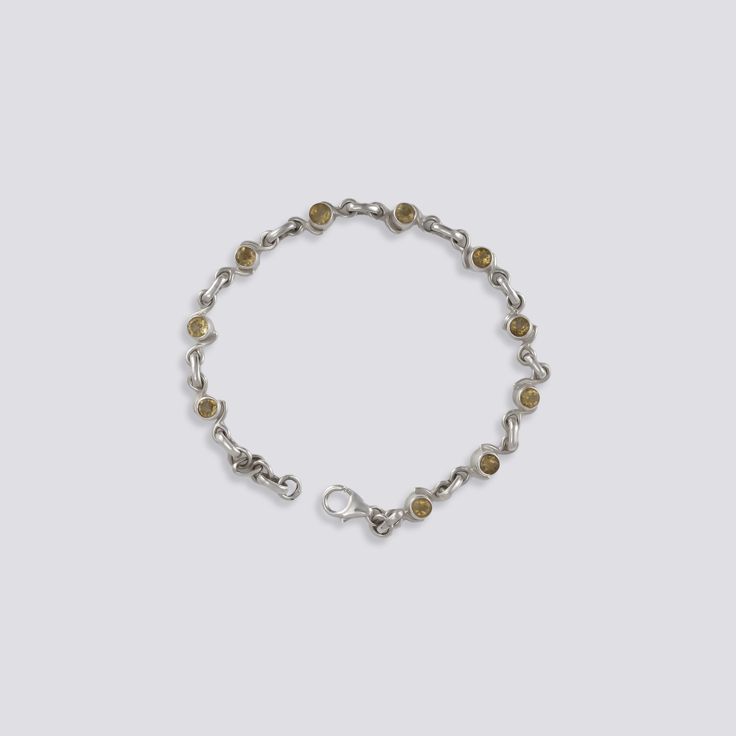 Sterling silver bracelet with citrine stone