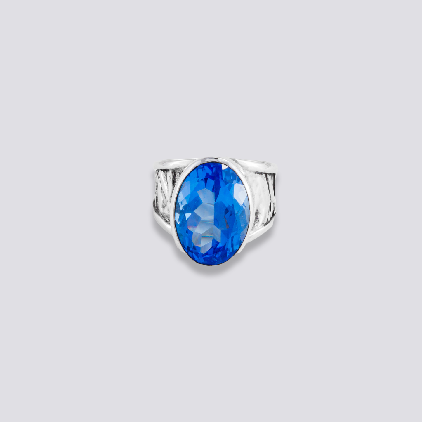 Sterling silver ring with with oval siberian quartz