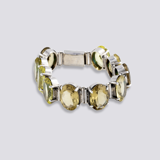 Sterling silver bracelet with yellow citrine
