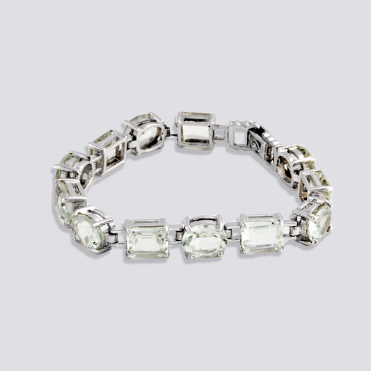 Sterling silver bracelet with green amethyst