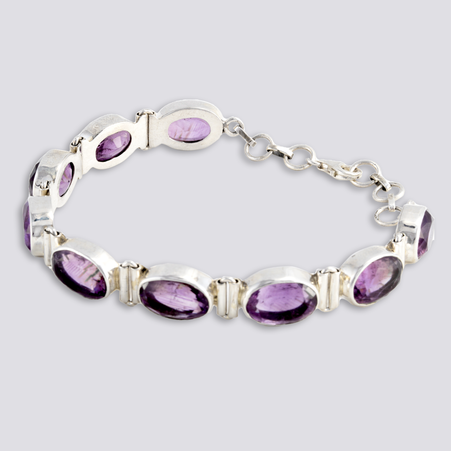 Sterling silver bracelet with Purple sapphire