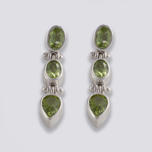 Sterling silver earrings with peridot stone