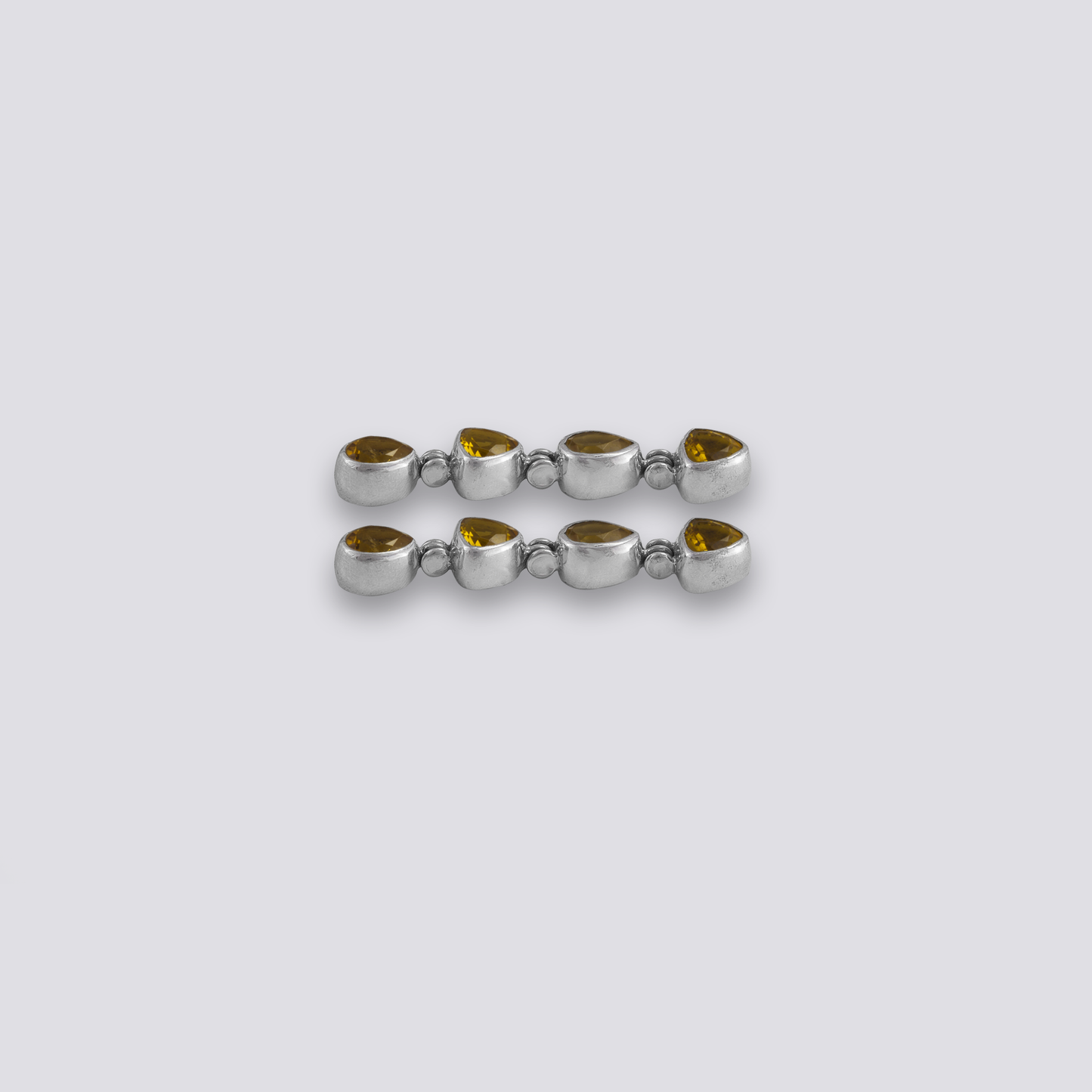 Sterling silver earrings with yellow citrine stone