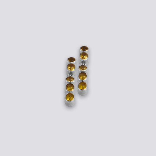Sterling silver earrings with yellow citrine stone