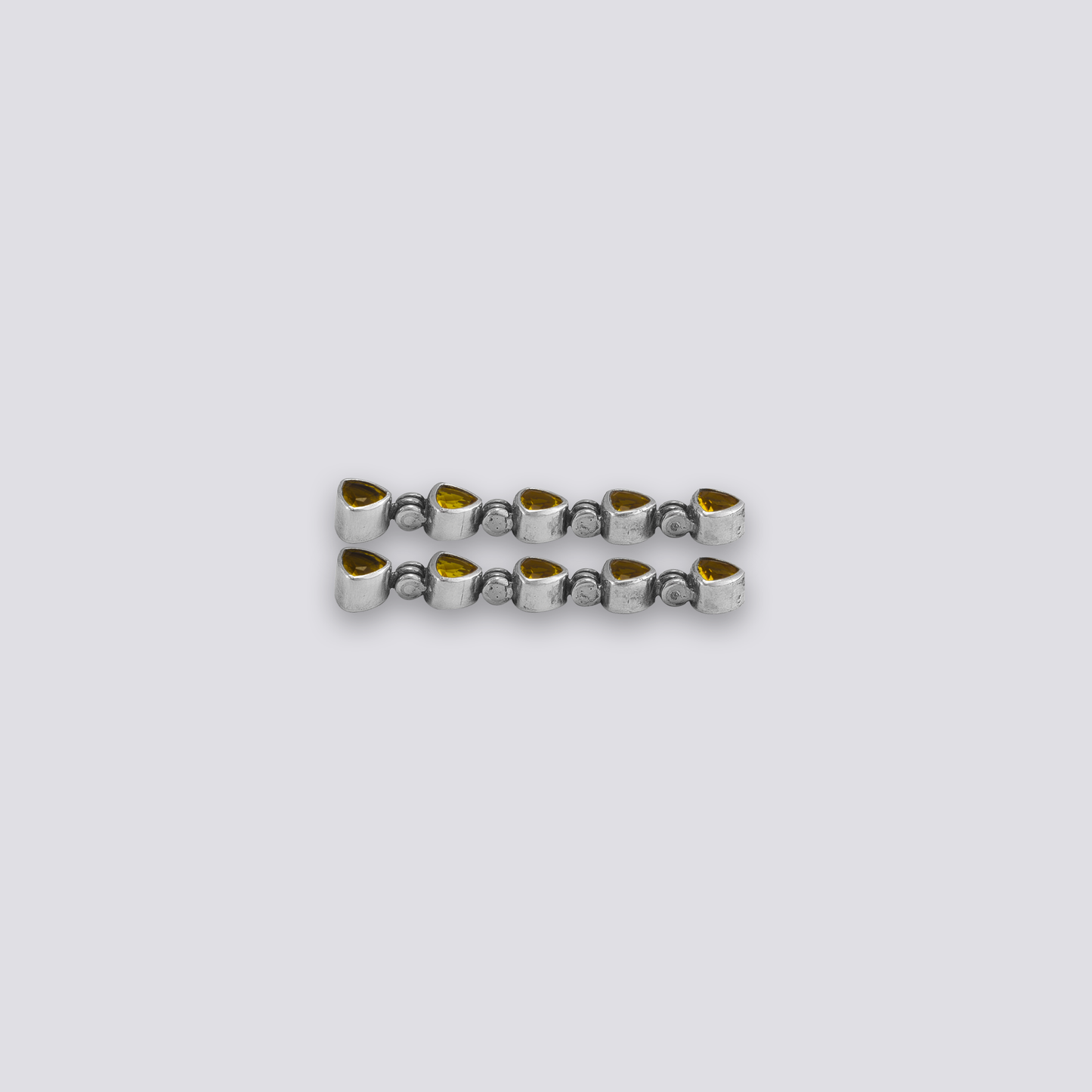 Sterling silver earrings with yellow citrine stone
