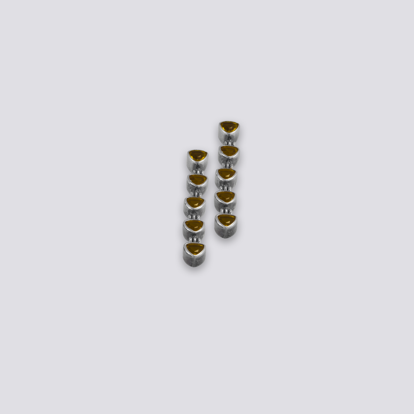 Sterling silver earrings with yellow citrine stone