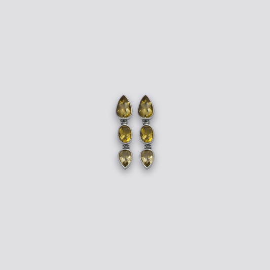 Sterling silver earrings with yellow citrine stone