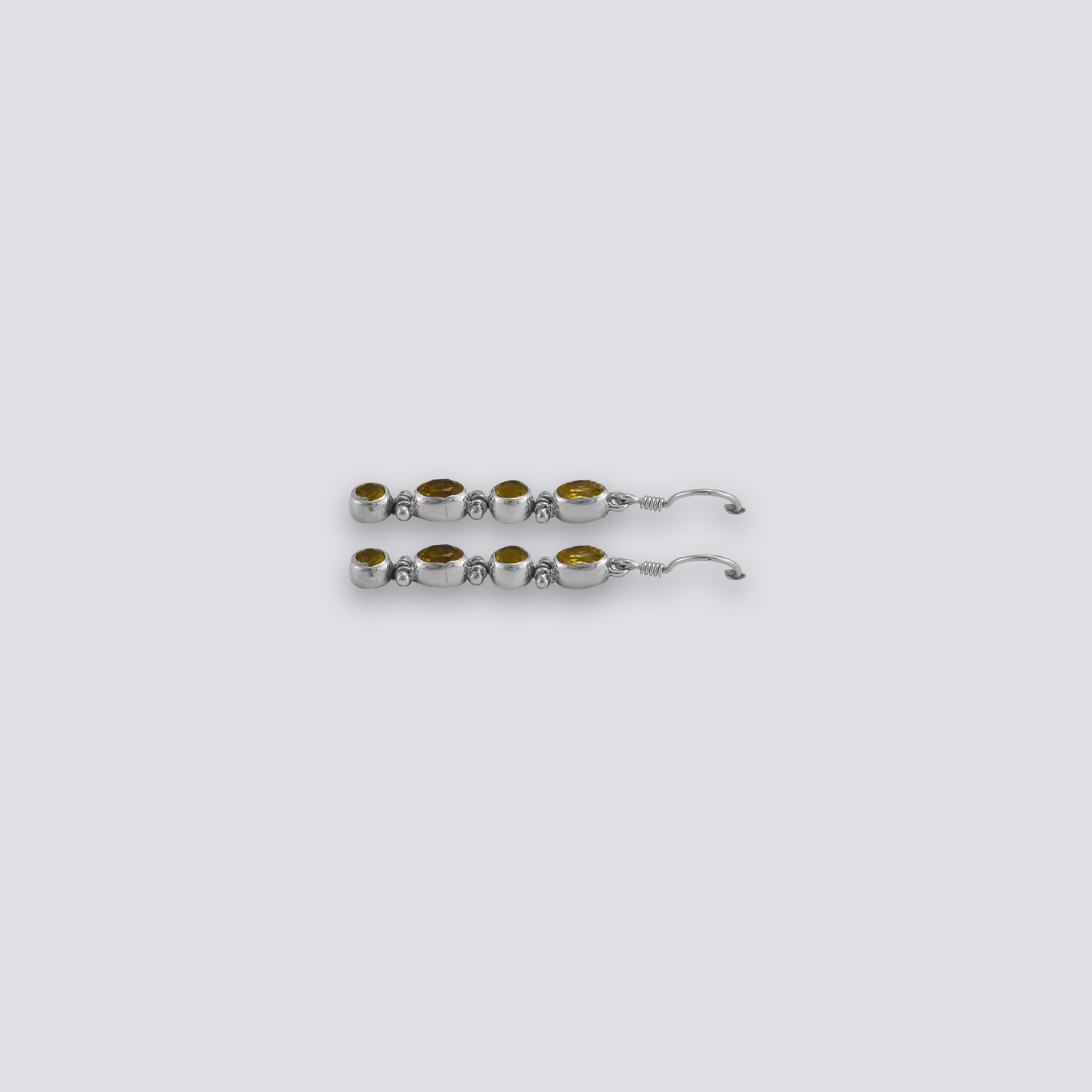 Sterling silver earrings with yellow citrine stone