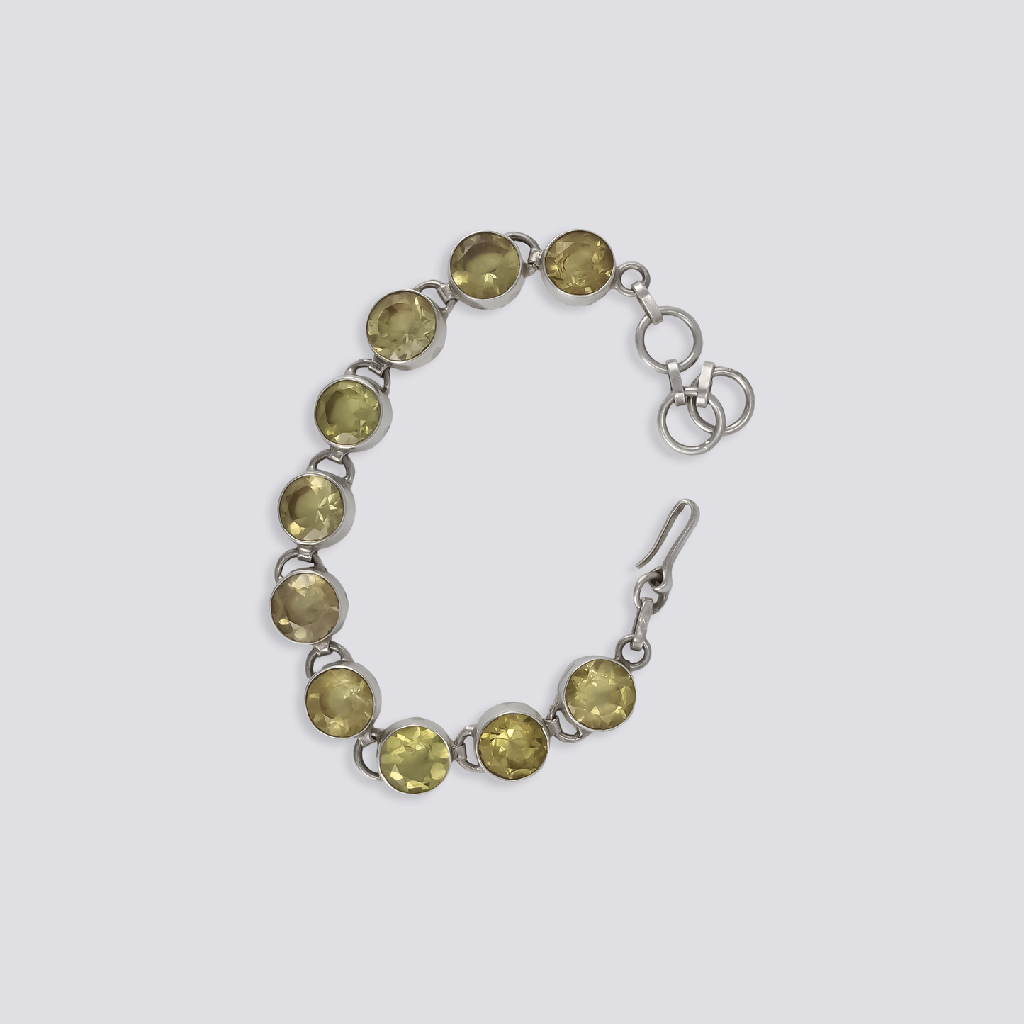 Sterling silver bracelet with citrine stones