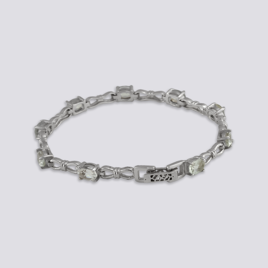 Sterling silver bracelet with green amethyst