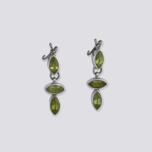 Sterling silver earrings with peridot stone