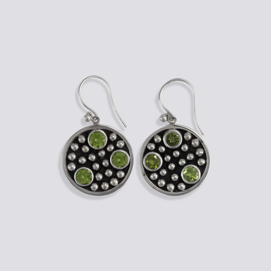 Sterling silver earrings with peridot stone