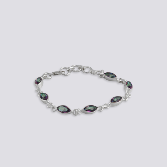 Sterling silver bracelet with mystic topaz