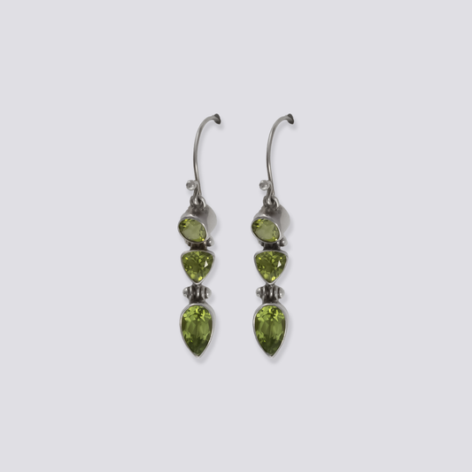 Sterling silver earrings with peridot stone