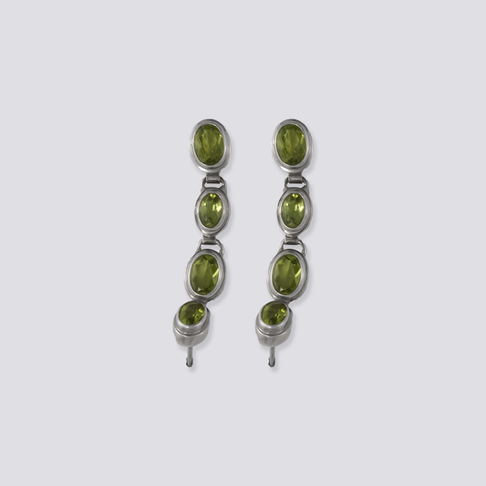 Sterling silver earrings with peridot stone