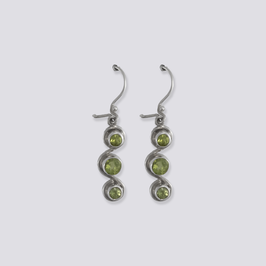 Sterling silver earrings with peridot stone