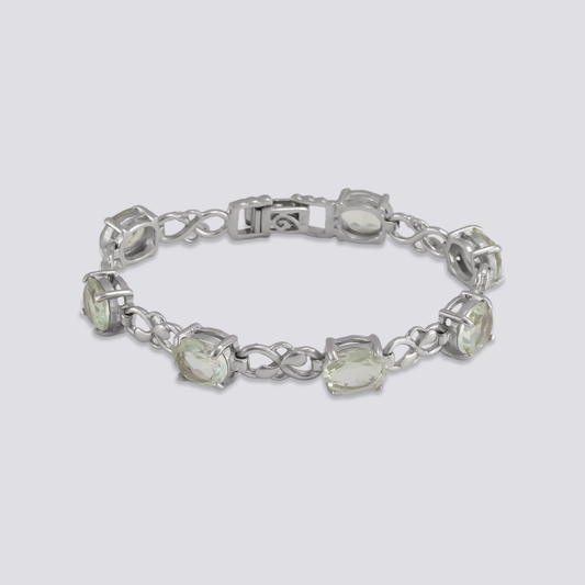 Sterling silver bracelet with green amethyst