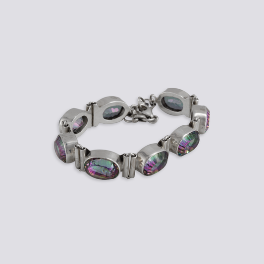 Sterling silver bracelet with mystic topaz