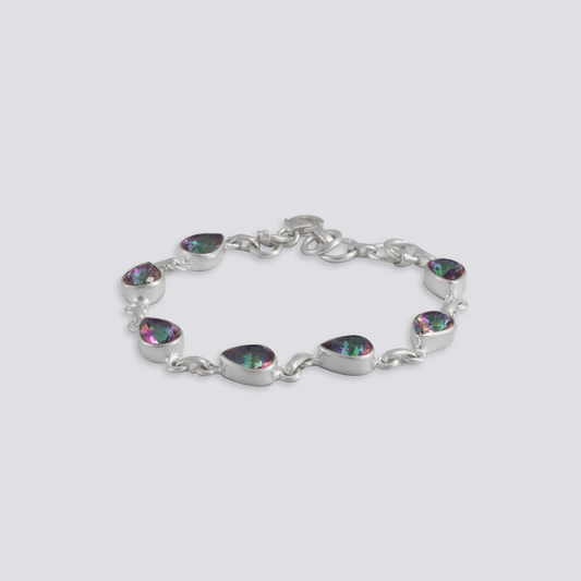 Sterling silver bracelet with mystic topaz