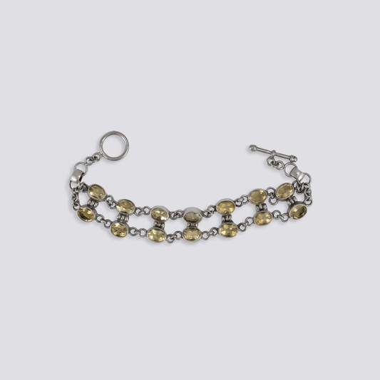 Sterling silver bracelet with citrine stones