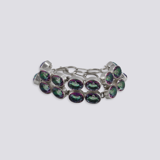 Sterling silver bracelet with mystic topaz
