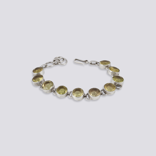Sterling silver bracelet with citrine stones