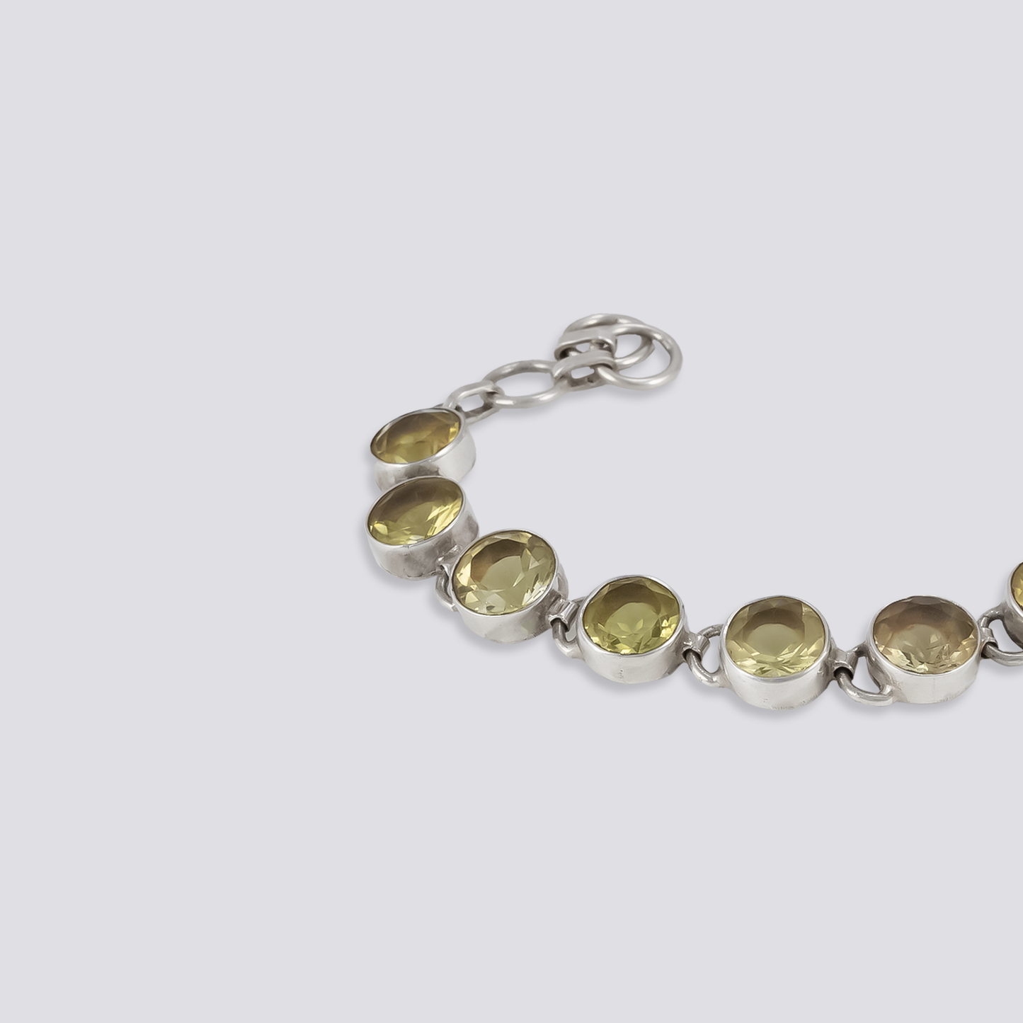 Sterling silver bracelet with citrine stones