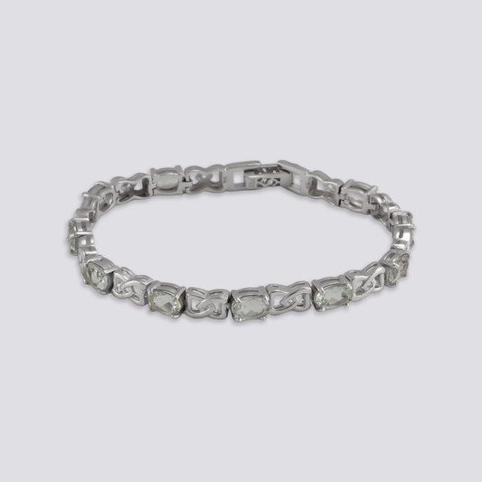 Sterling silver bracelet with green amethyst