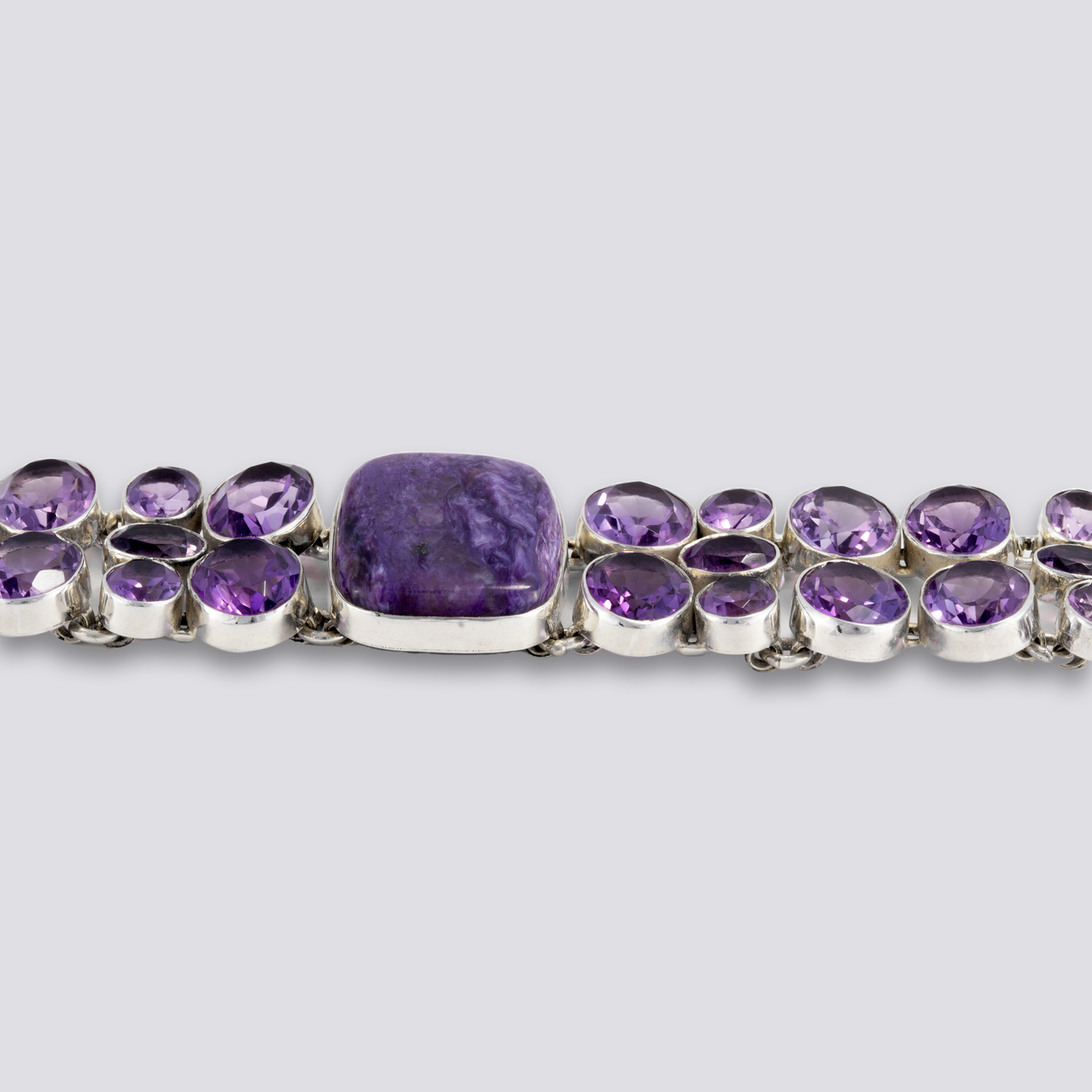 Sterling silver bracelet with purple stone