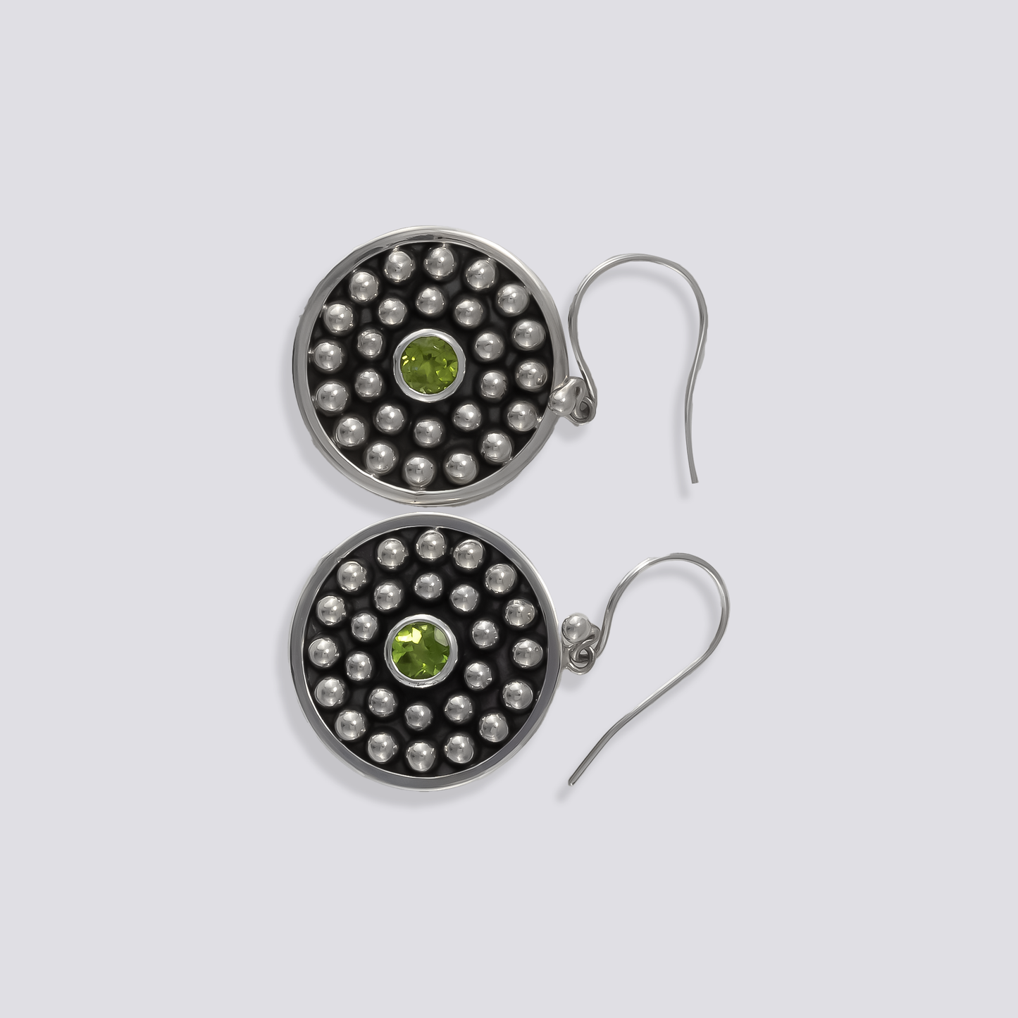 Sterling silver earrings with peridot stone