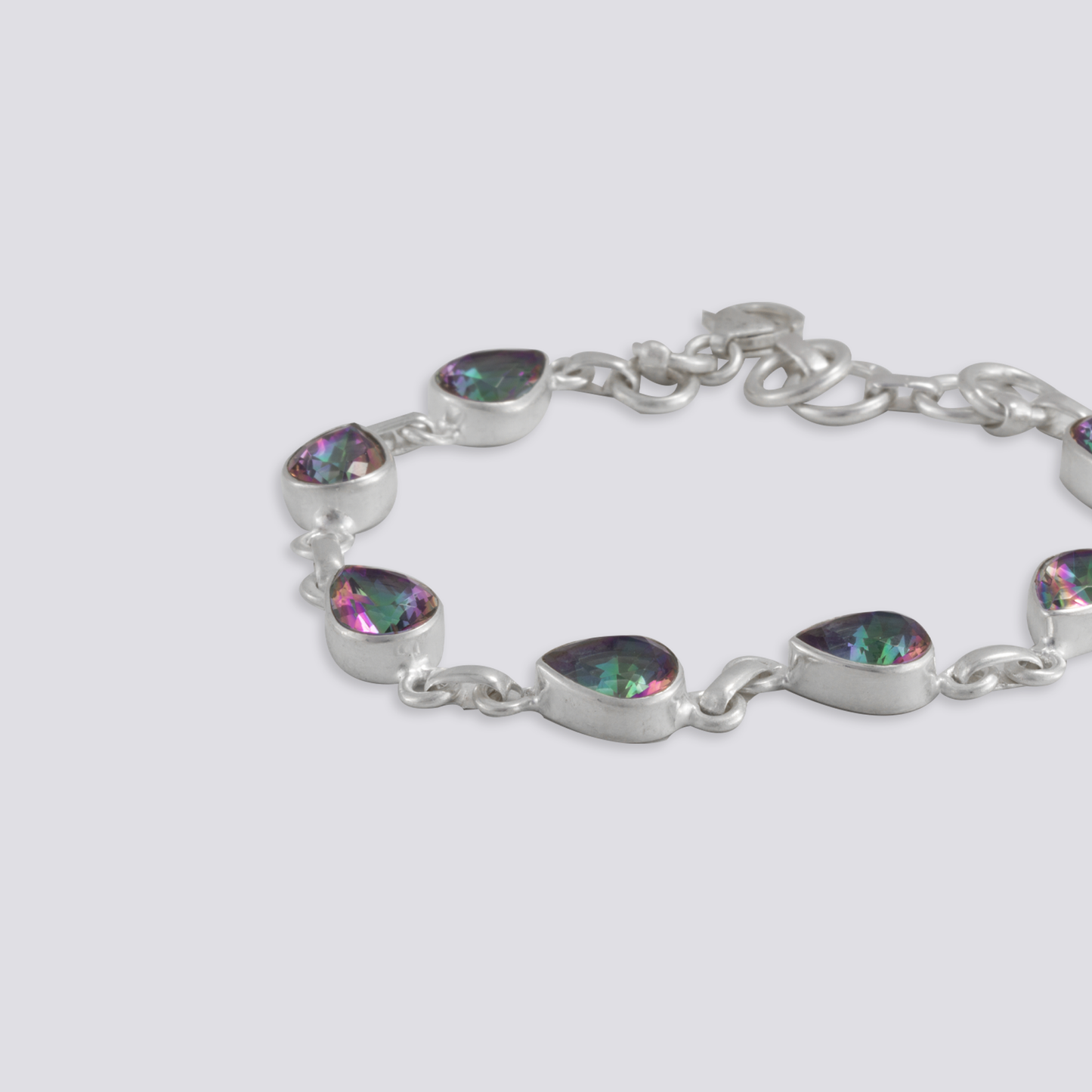 Sterling silver bracelet with mystic topaz