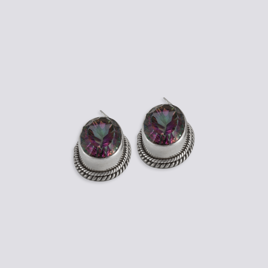Sterling silver earrings with mystic topaz