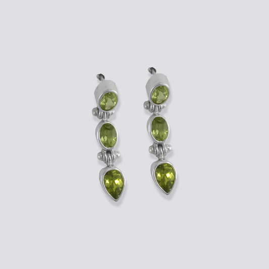 Sterling silver earrings with peridot stone