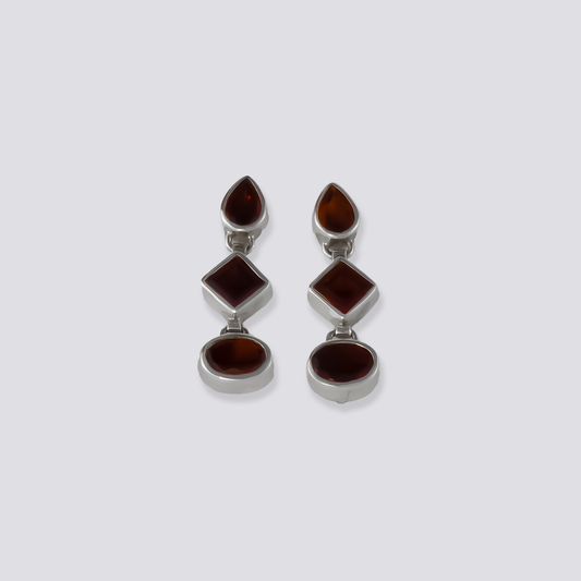 Sterling silver earrings with red garnet