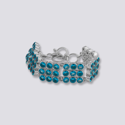 Sterling silver bracelet with blue topaz