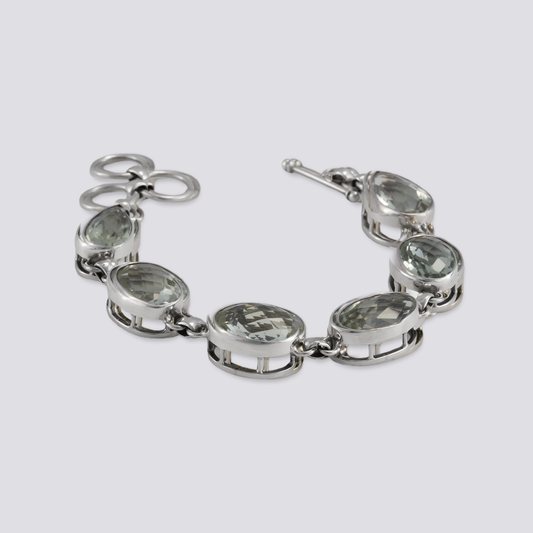 Sterling silver bracelet with green amethyst