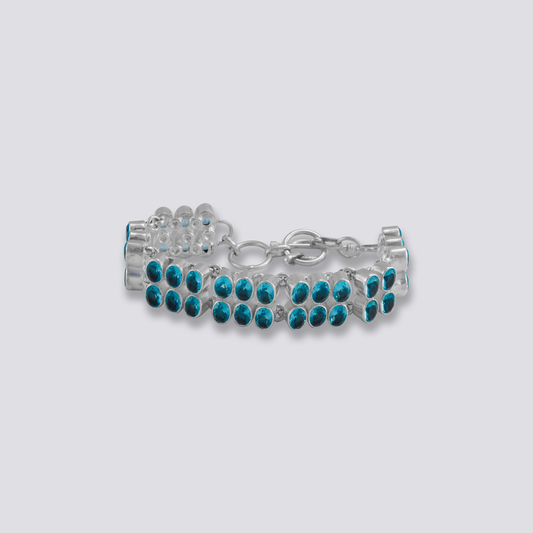 Sterling silver bracelet with blue topaz