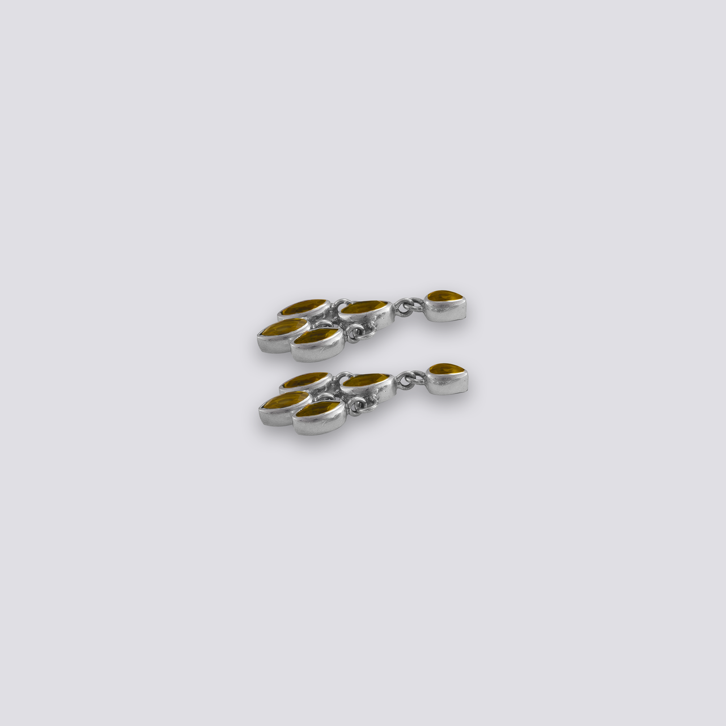 Sterling silver earrings with yellow citrine stone