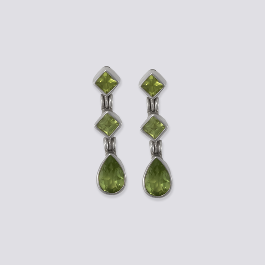 Sterling silver earrings with peridot stone