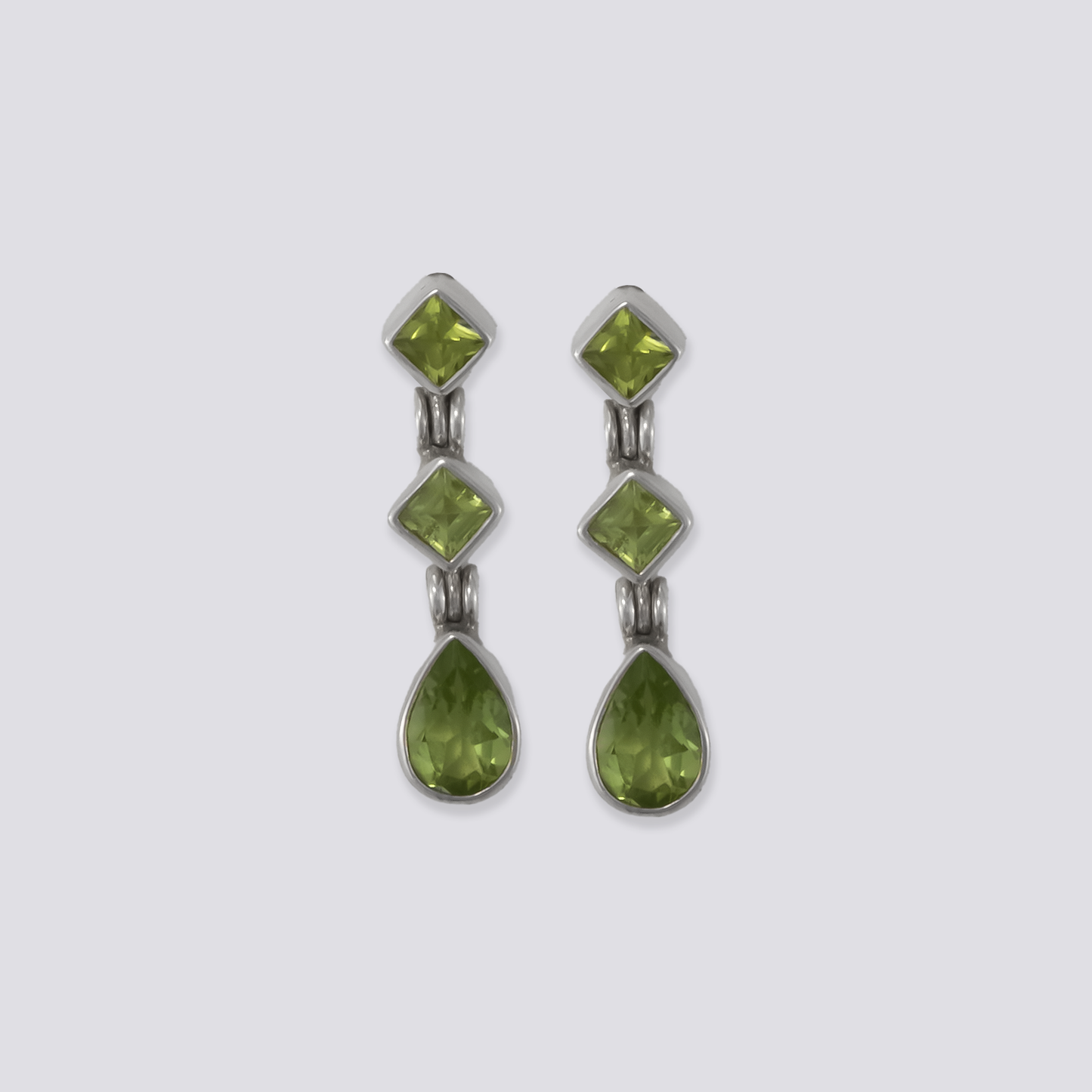 Sterling silver earrings with peridot stone
