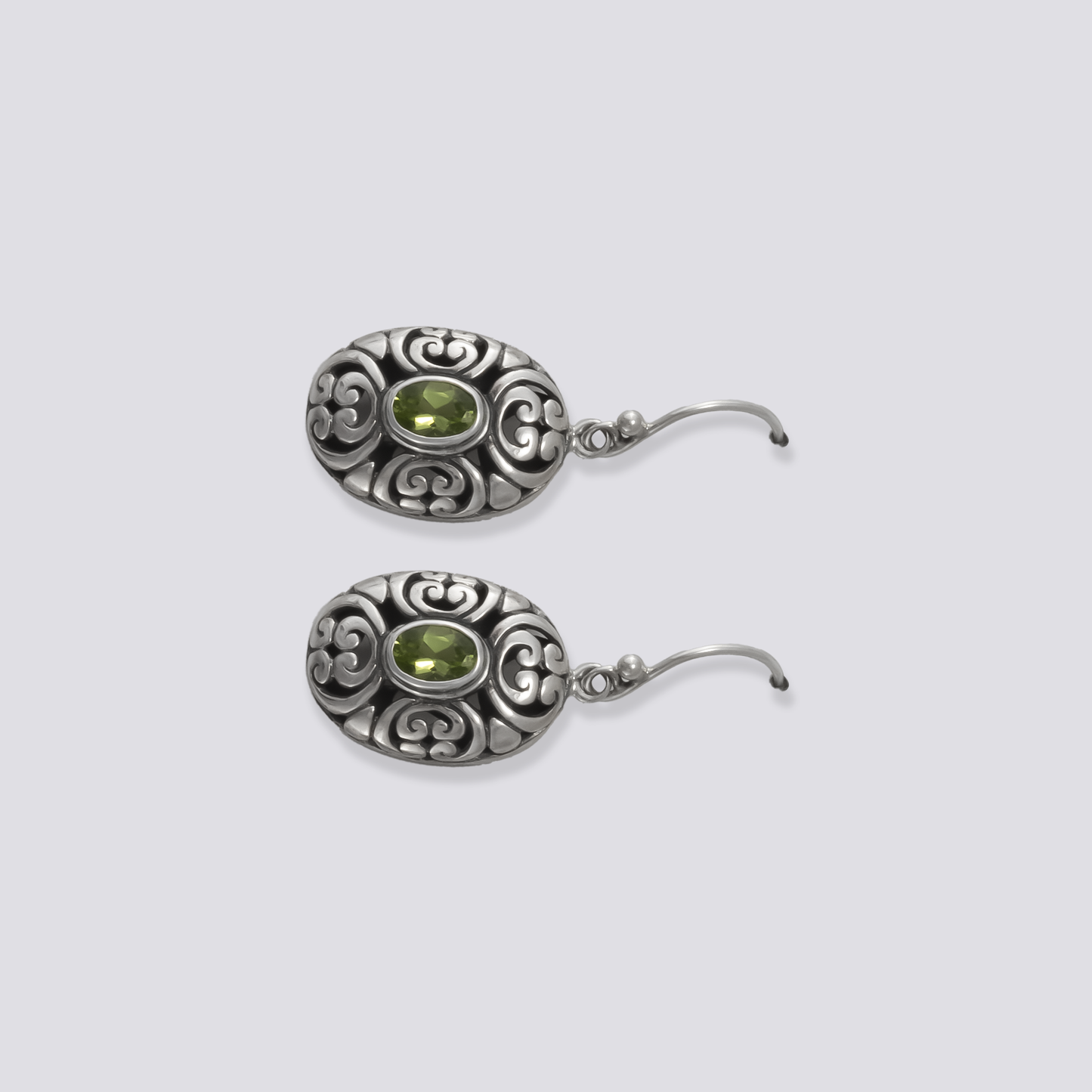 Sterling silver earrings with peridot stone