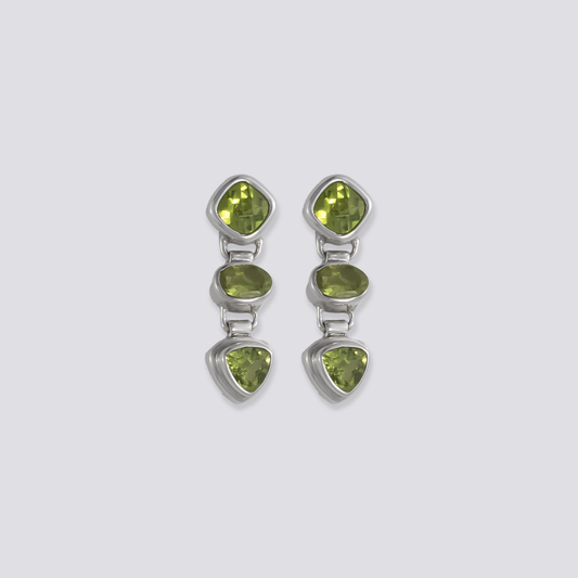 Sterling silver earrings with peridot stone