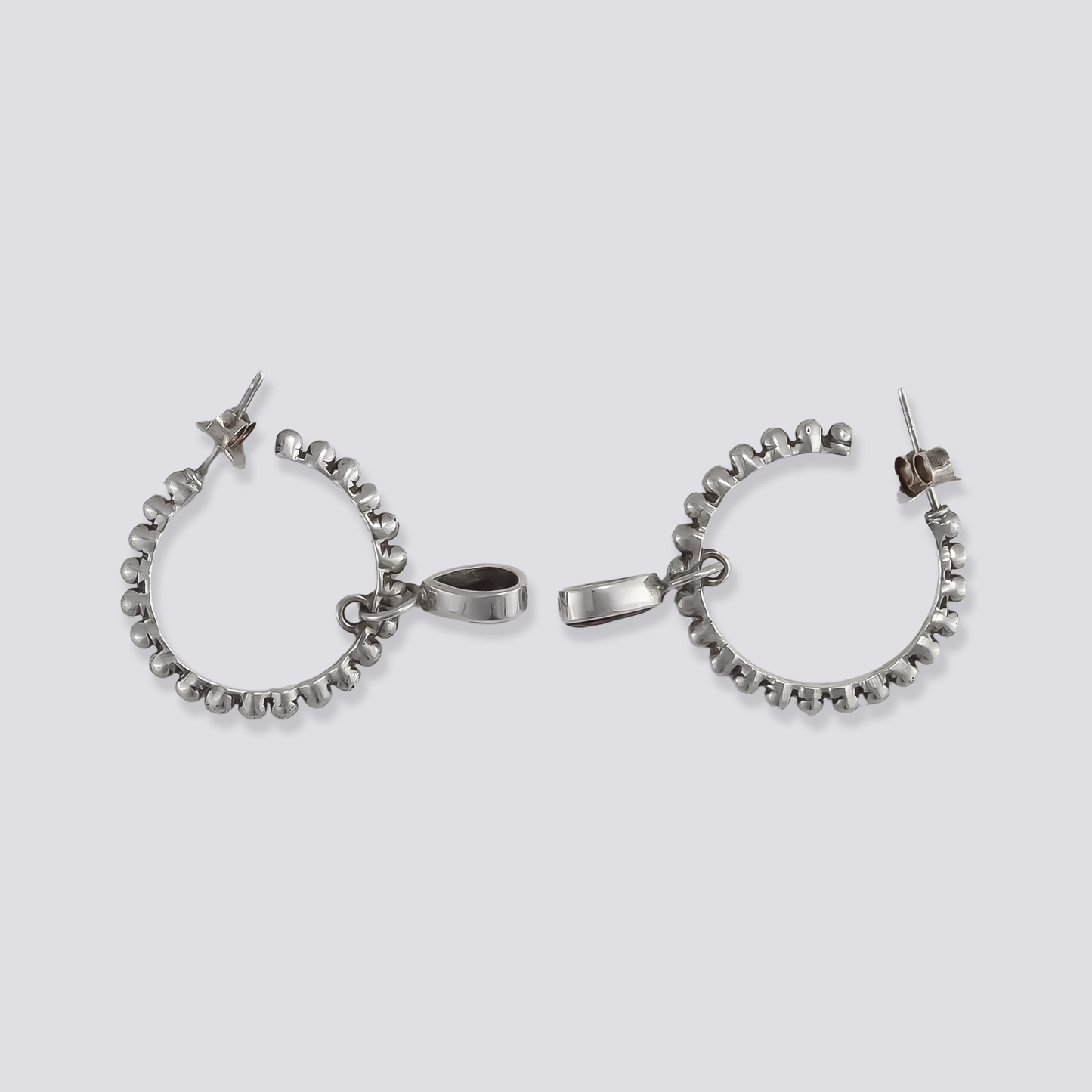 Sterling silver earrings with red garnet