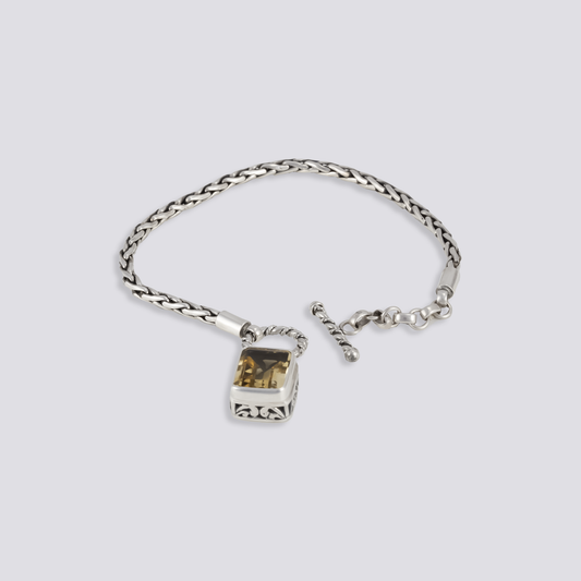 Sterling silver bracelet with citrine stones